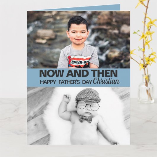 Nu en dan vaderdag met zoons afbeelding kaart (Gele Bloem)