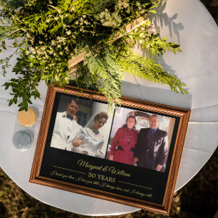 Nu en Toen Foto's Gouden Tekst Jubileum Foto Poster