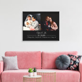 Nu en Toen Foto's Zilveren Tekst Jubileum Foto Canvas Afdruk (Insitu (Woonkamer))