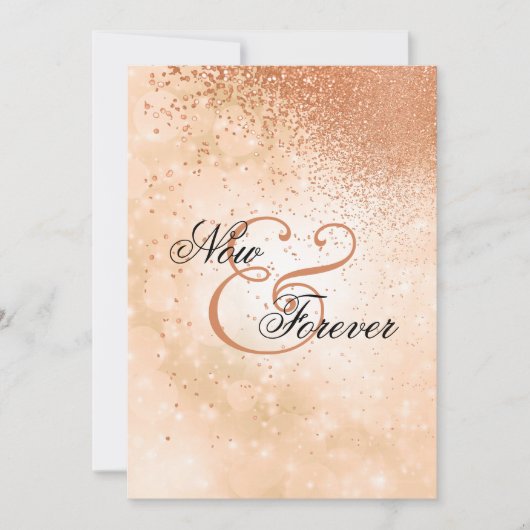 Nu en voor altijd Oranje koraalbruiloft Kaart (Voorkant)
