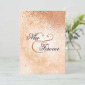 Nu en voor altijd Oranje koraalbruiloft Kaart (Staand voorkant)