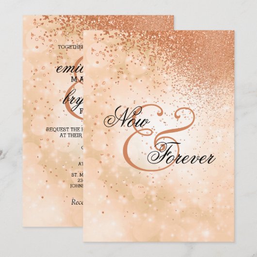 Nu en voor altijd Oranje koraalbruiloft Kaart (Voorkant / Achterkant)