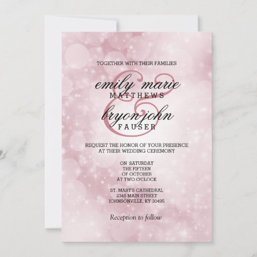 Nu en voor altijd Roos huwelijksuitnodiging Kaart (Achterkant)