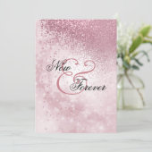 Nu en voor altijd roze Glitter Weddenschap Kaart (Staand voorkant)