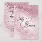 Nu en voor altijd roze Glitter Weddenschap Kaart (Voorkant / Achterkant)