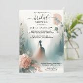 Nu Eucalyptus Lace Tulle Dusty Blue Vrijgezellenfe Kaart (Staand voorkant)