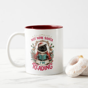 Nu Even Niet Kerstman Ik Lees  Tweekleurige Koffiemok
