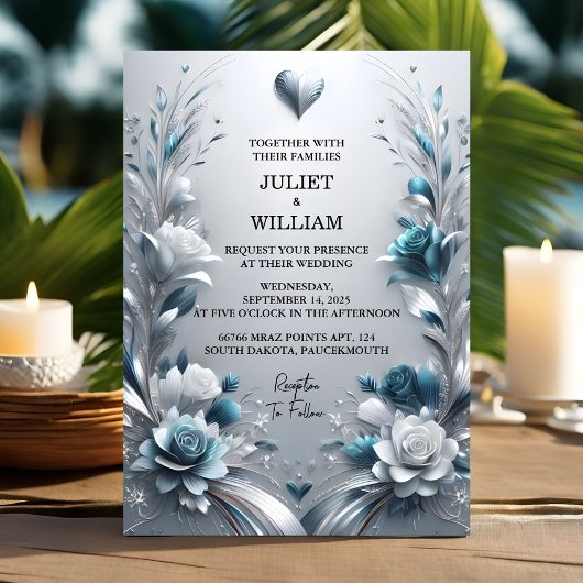 Nu Fancy metaalglam glanzend high-end zilveren bru Kaart