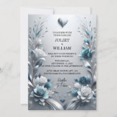 Nu Fancy metaalglam glanzend high-end zilveren bru Kaart (Voorkant)