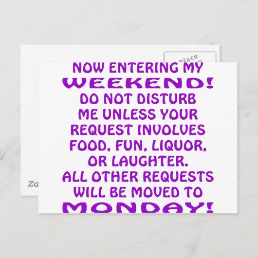 Nu ga mijn weekend in briefkaart (Voorkant / Achterkant)