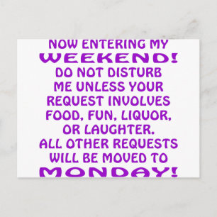 Nu ga mijn weekend in briefkaart