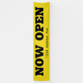 Nu geopend - aangepaste weerbestendige bedrijfsban spandoek (Verticaal)