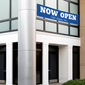 Nu geopend - aangepaste weerbestendige bedrijfsban spandoek