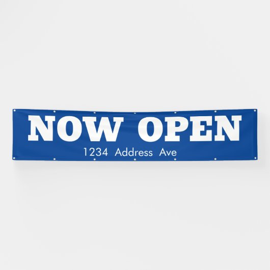 Nu geopend - aangepaste weerbestendige bedrijfsban spandoek (Horizontaal)