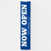 Nu geopend - aangepaste weerbestendige bedrijfsban spandoek (Verticaal)