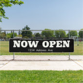 Nu geopend - aangepaste weerbestendige bedrijfsban spandoek (Insitu)