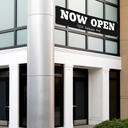 Nu geopend - aangepaste weerbestendige bedrijfsban spandoek (Buitenkant Gebouw)