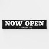 Nu geopend - aangepaste weerbestendige bedrijfsban spandoek (Horizontaal)