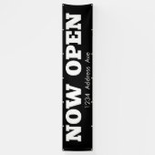 Nu geopend - aangepaste weerbestendige bedrijfsban spandoek (Verticaal)