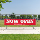 Nu geopend - aangepaste weerbestendige bedrijfsban spandoek (Insitu)