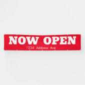 Nu geopend - aangepaste weerbestendige bedrijfsban spandoek (Horizontaal)