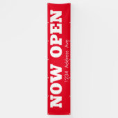 Nu geopend - aangepaste weerbestendige bedrijfsban spandoek (Verticaal)