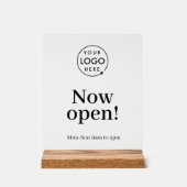 Nu Geopend | Logo Openingstijden Zakelijk Logo Acryl Bord (Voorkant)