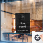 Nu Geopend | Logo Vensterfolie Aangepaste Bedrijfs Raamsticker (Cafe Raam)