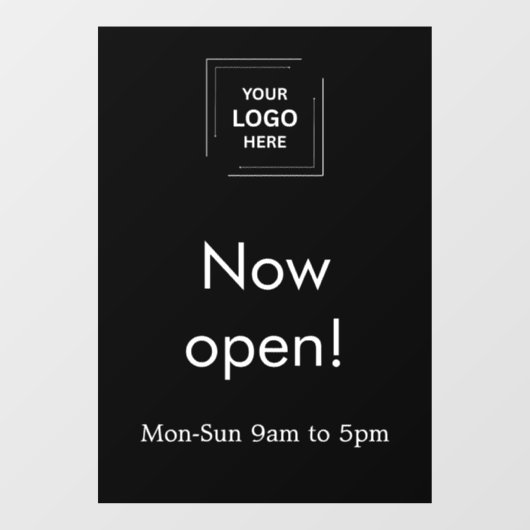 Nu Geopend | Logo Vensterfolie Aangepaste Bedrijfs Raamsticker (Vel)