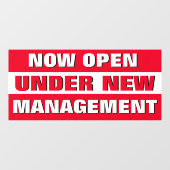 Nu geopend onder nieuwe leiding Kleine onderneming Raamsticker (Vel)