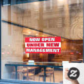 Nu geopend onder nieuwe leiding Kleine onderneming Raamsticker (Cafe Raam)