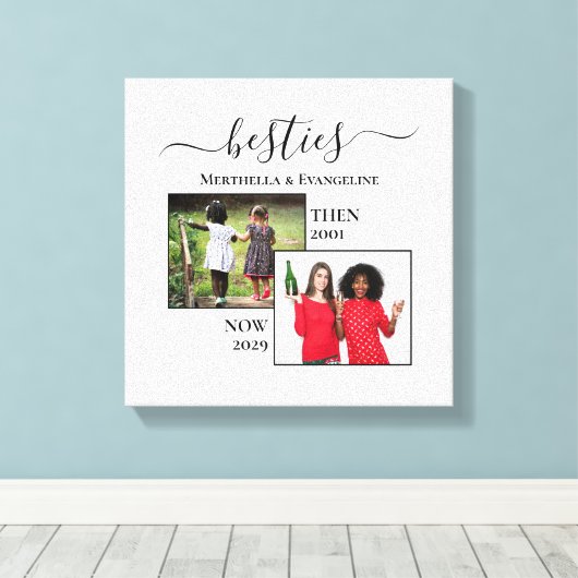 Nu gepersonaliseerd en daarna twee fotoBESTEITEN Canvas Afdruk (Insitu (Houten vloer))