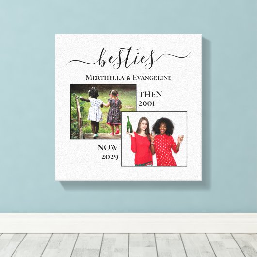 Nu gepersonaliseerd en daarna twee fotoBESTEITEN Canvas Afdruk (Insitu (Houten vloer))