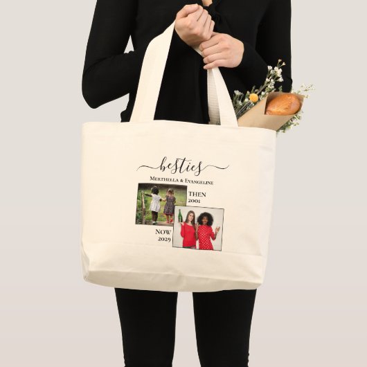 Nu gepersonaliseerd en daarna twee fotoBESTEITEN Grote Tote Bag (Voorkant (product))