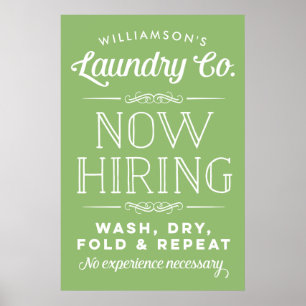 Nu geschrokken, speciaal ontworpen wasgoed afdrukk poster