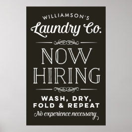 Nu geschrokken, speciaal voor wasgoed ontworpen pa poster