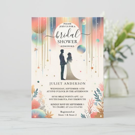 Nu Glam Bright Pastel Ombre Glitter Vrijgezellenfe Kaart (Staand voorkant)