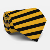 Nu Gold en Black Horizontal-Striped Stropdas (Opgerold)