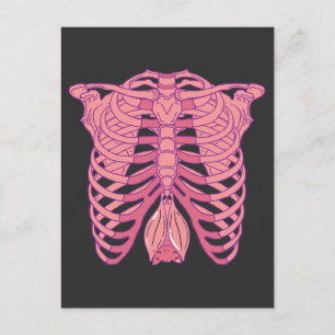 Nu Gothic Bat Skeleton esthetisch gothische teenwi Briefkaart