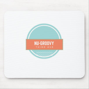 Nu-groovy derde leeftijd turquoise groen en perzik muismat