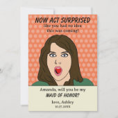 Nu handelen verrast | Retro Pop Art Maid of Honor Kaart (Voorkant)