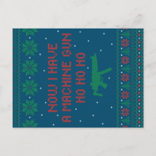 Nu heb ik een machine-Pistool Ho-Ho-Ho-Ho. Briefkaart
