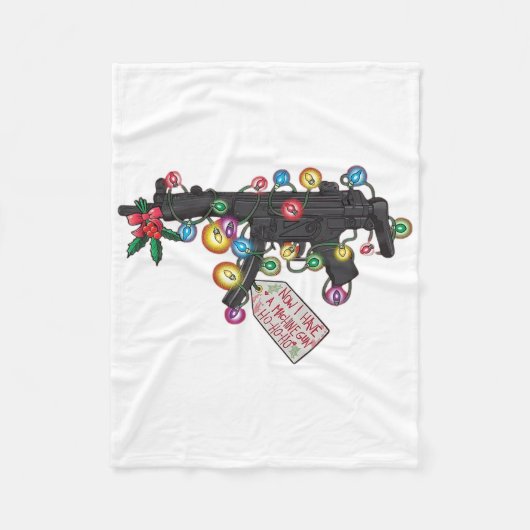 Nu Heb Ik Een Machinegeweer Kerst Licht Fleece Deken (Voorkant)