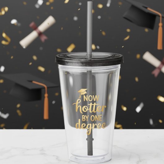 Nu Heet door één graad Black Gold Afstuderen Acryl Drinkbeker