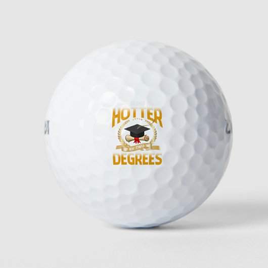 Nu Heet Met Twee Punten Bachelor Master Doctor Golfballen (Voorkant)