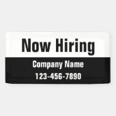 Nu het Huren de Zwarte Witte Sjabloon van de Naam  Spandoek (Horizontaal)