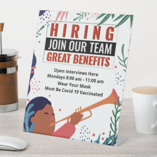 Nu het huren toetreedt tot onze teambanen reclamebord met voetstuk