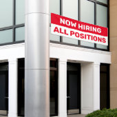 Nu het huren van Alle Posities Hulp Gezochte Zaken Spandoek (Buitenkant Gebouw)