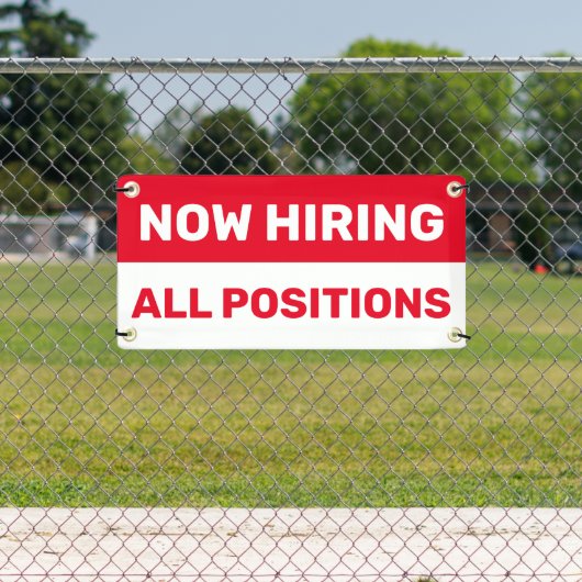 Nu het huren van Alle Posities Hulp Gezochte Zaken Spandoek (Insitu)