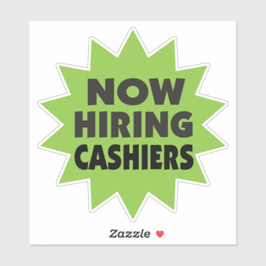 Nu het huren van Cashiers groene starburst Sticker (Vel)